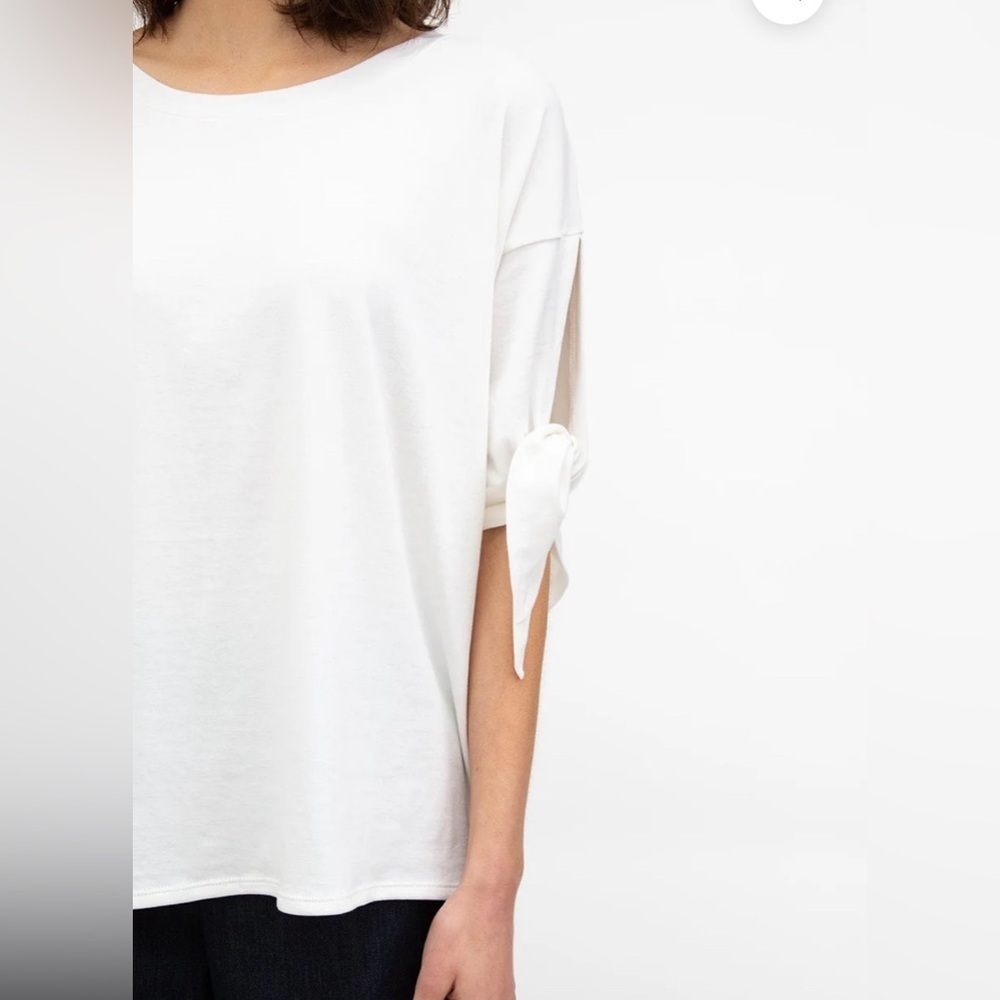 Jarbo 0/SM BOATNECK TIE-SLEEVE TOP IN PIMA
COTTON STRETCH jersey knit solid - Picture 13 of 13